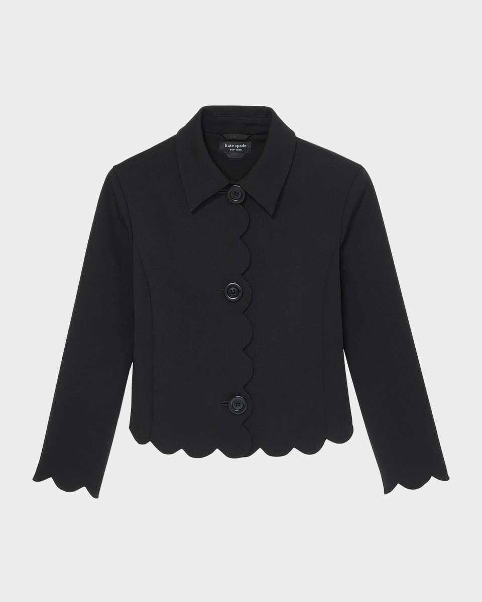 scalloped double crepe jacket